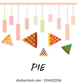 Vector homemade fruit and berry pie for christmas, thanksgiving and all kinds of holidays. Top view of baked cake.