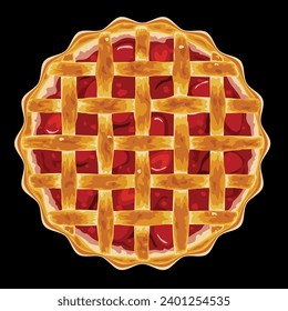 torta de bayas y fruta casera vectorial para navidad,
