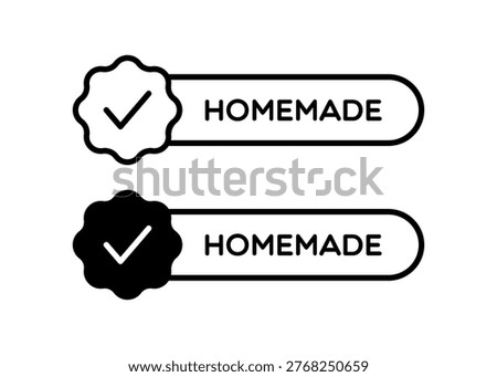 Vector Homemade Label Illustration on White Background