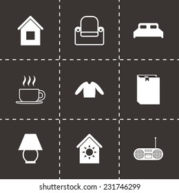 Vector homey icon set on black background