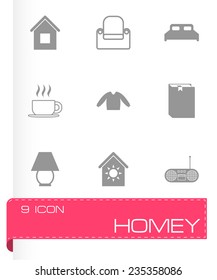 Vector homey icon set on grey background