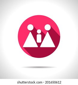 Vector homosexual family flat pink icon. Eps10