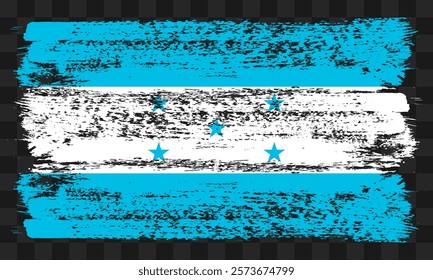 Vector Honduras flag in grunge style on transparent background