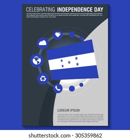 Vector Honduras Independence Day Flyer template. Creative Brochure Title Page. National Day Leaflet design element. vector illustration