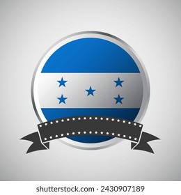 Vector Honduras Round Flag Banner Vector Illustration