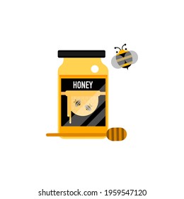 Vector of a honey and bee.