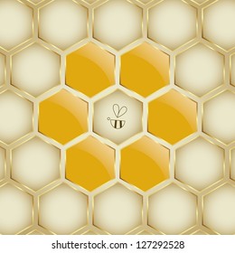 Vector Honey Bee Illustration Background Collection