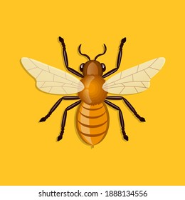 Ilustración de abejas con miel vectorial. Ideal para logotipo, icono, etiqueta, diseño de embalaje.