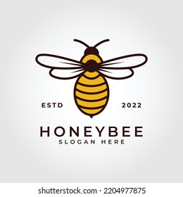 vector of honey bee logo design illustration.