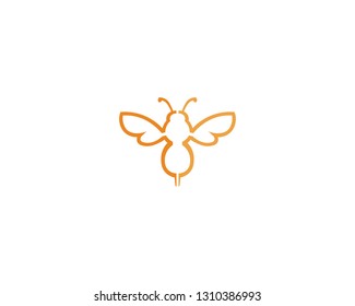 vector, honey bee logo, nice orange, sweet unique warm design
