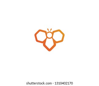 vector, honey bee logo, nice orange, sweet unique warm design
