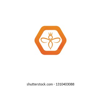 vector, honey bee logo, nice orange, sweet unique warm design
