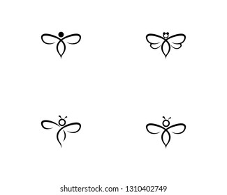 vector, honey bee logo, sweet unique warm design
