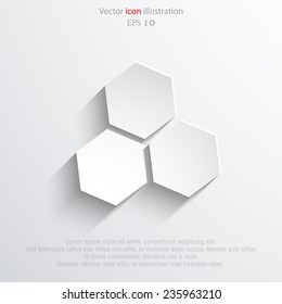 Vector honey cells web flat icon. Eps 10 illustration.