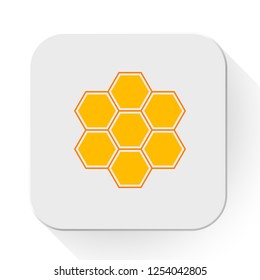 vector honey comb. Flat illustration of honey. sweet honey pattern isolated on white background. bees wax sign symbol. honey cells icon