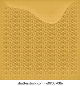 vector honey in the comb. flowing honey. the background image for your design