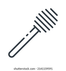 Icono de la línea del cuentagotas de miel vectorial aislado en fondo transparente. 