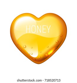 Vector honey heart on white background. Eps10. RGB. Global colors