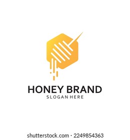 Vector honey logo design. Fresh honey health logo concept.