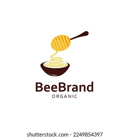 Diseño del logotipo de miel vectorial. Nuevo concepto del logotipo de salud de la miel.