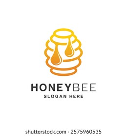 Vector honey logo design. Fresh honey health logo. Concept for organic honey products