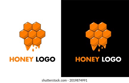 Diseño del logotipo de miel vectorial, elemento gráfico de la plantilla del icono del logotipo de la miel