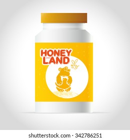 Vector honey package design. Logo design, dessert label template.