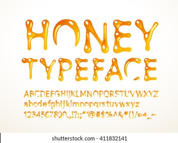 Vector honey typeface