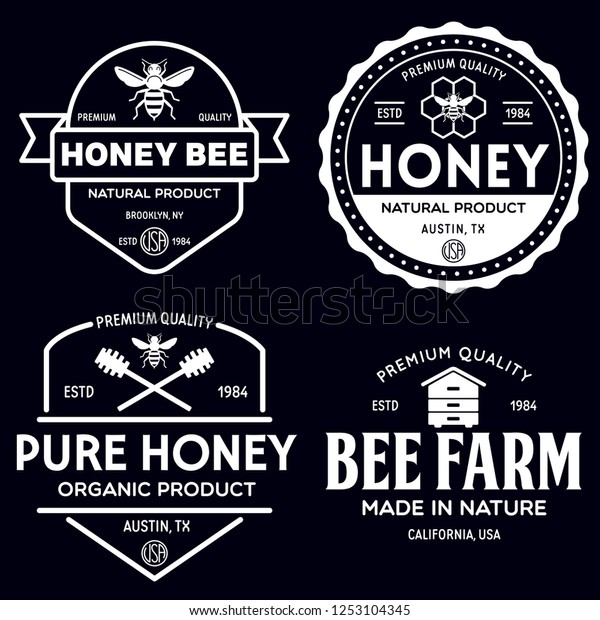 Vector Honey Vintage Logo Icons Honey Stock Vector (Royalty Free ...