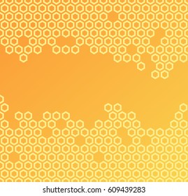 Vector honeycomb background. Illustration Orange abstract background.