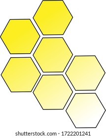 Vector honeycomb illustration isolated on a white background. Simple hand drawing for design projects. Propolis icon