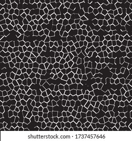 Vector honeycomb pattern. Irregular grid with round angles. Stylish mosaic texture. Hand drawn linear background with structure of knitted leaf veins. Contemporary graphic design.