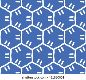 Vector honeycomb seamless pattern. Modern geometric texture. Hexagons astrobase print.