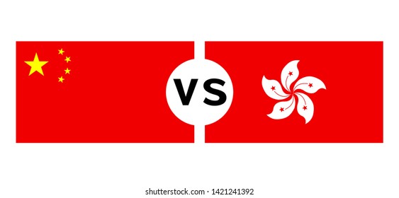 vector Hong Kong flag and China flag, nation , news 