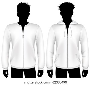 Vector. Sudadera encapuchada con plantilla de diseño de cremallera.