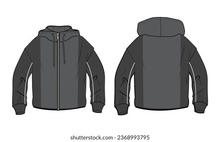 Vector hoodie vector illustration template front and back views