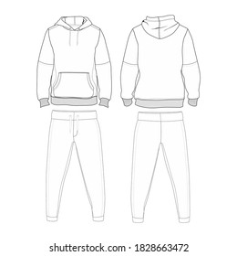 Vector Hoodie White Sleeves Streetwear Fashion Illustration Design Commercial Use