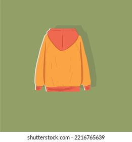 vector hoodie in yellow with orange suitable for cartoon