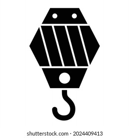 Vector Hook Glyph Icon Design
