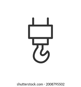 Vector hook line icon. Symbol in trendy outline style. Vector illustration isolated on a white background. 