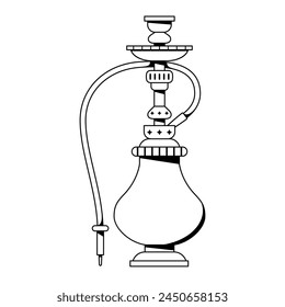 Vector Hookah Or Shisha Smoke Cartoon Illustration Isolated