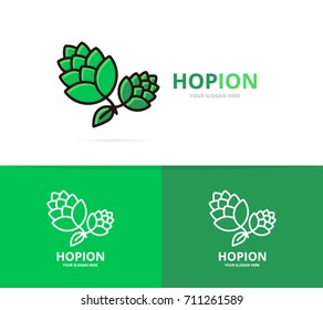 Vector of hop logo design template. Beer and bar symbol or icon