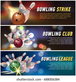 Vector Horisontal Banners for Bowling