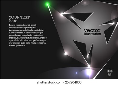 Vector horisontal metal-style abstract background with highlights and huge text label