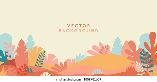 Vector  horizontal abstract background with copy space for text - autumn sale - bright vibrant banner, poster, cover design template, with yellow and orange leaves