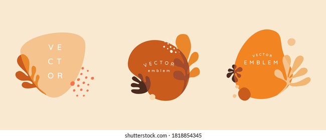 Vector  horizontal abstract background with copy space for text - autumn sale - bright vibrant banner, poster, cover design template, with yellow and orange leaves