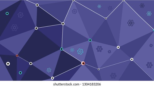 Vector horizontal background with colorful isometric triangles with lines and rings for stylish design of web pages and t-shirt printing Symbol of well-being, success, wealth, good luck, development, 