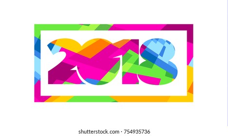 Vector horizontal background frame geometrical floral pattern for hipsters. Merry Christmas and Happy New Year 2018 design elements for design of gift cards, brochures, flyers, leaflets, posters.