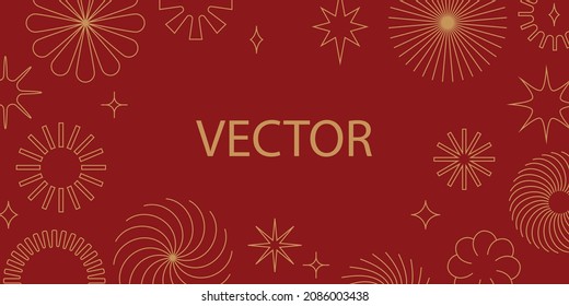 Vector horizontal banner with copy space for text - design elements and shapes for abstract backgrounds and modern art - greeting card