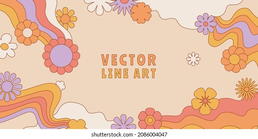 Vector horizontal banner with copy space for text - design elements and shapes for abstract backgrounds and modern art - greeting card